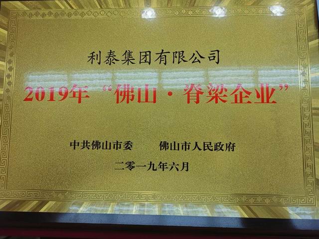 2019年“佛山·脊梁企业”
